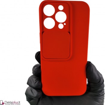 Švelnus guminis dėklas su kameros apsauga - raudonas (Apple Iphone 13 Pro)